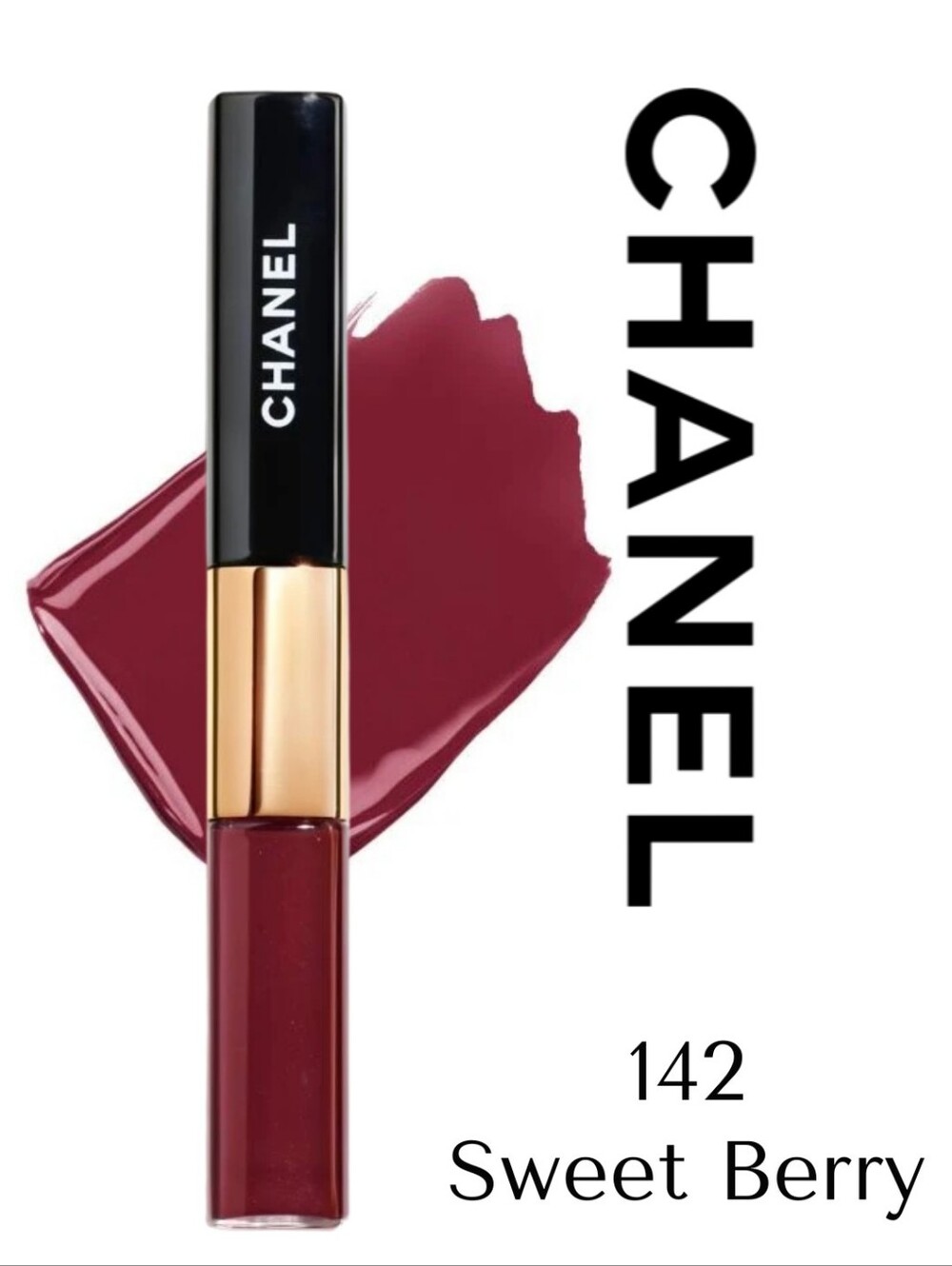 CHANEL- 142 - Sweet Berry -LE ROuGE DUO ULTRA TENUE-DISCONTINUED - VERY RARE - Picture 1 of 4